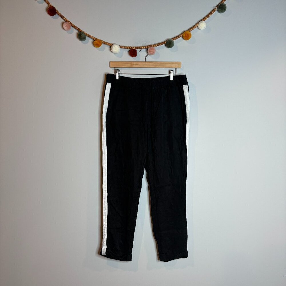 Michael Stars black and white stripe pull on casual pants
